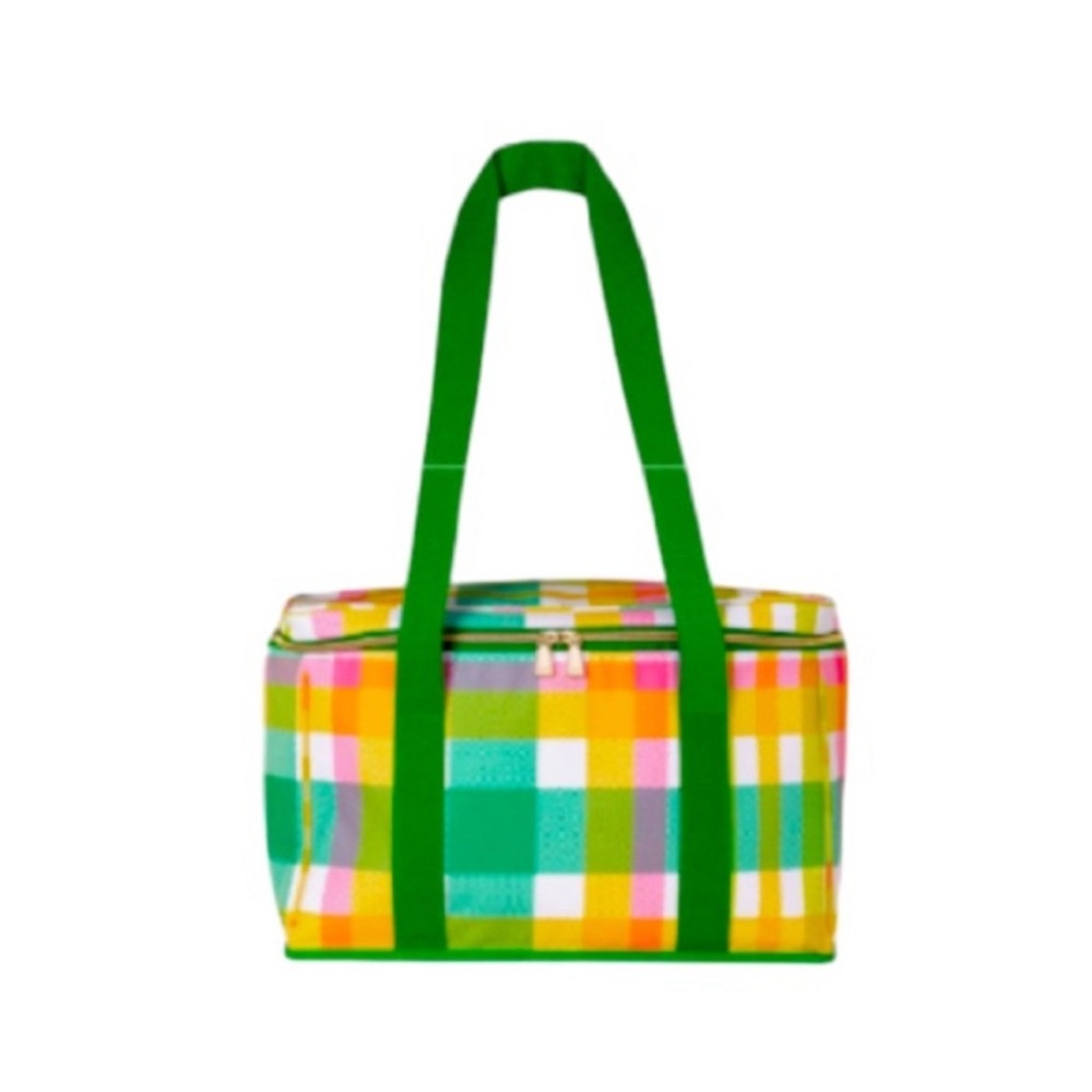 NWT Kate Spade Garden Plaid Cooler Bag, Colorful Checkered Tote Bag